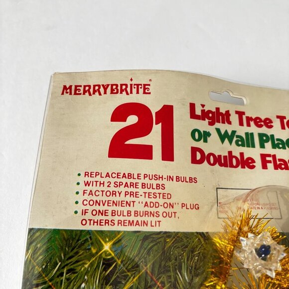 Vtg Christmas Tree Topper Star Lights Merrybrite Wall Plaque Flashing Star 7" - Picture 5 of 12